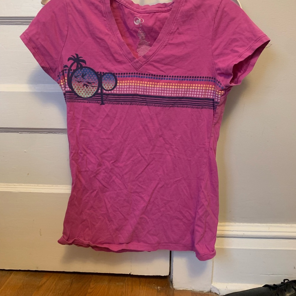 OP Pink Short Sleeve Tee Cropped